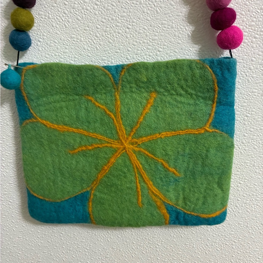 Colorful Felt Crossbody Bag 100% wool